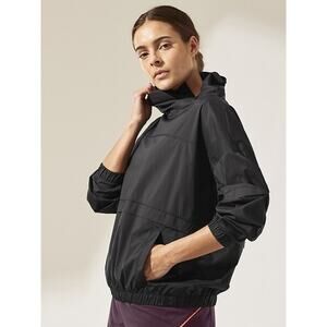 Athleta Run With It Pullover Windbreaker Jacket Black Size Large